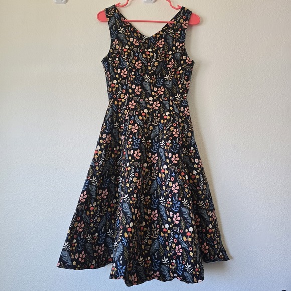 Eva Rose Dresses & Skirts - VTG Women Mushroom Fit Flare Dress Cottage Fairy Whimsy Goblin USA Pockets Large